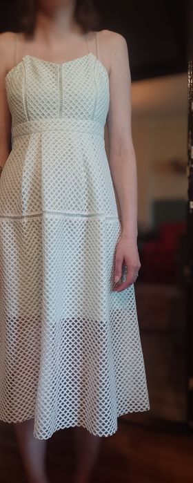 Sukienka S biało mietowa