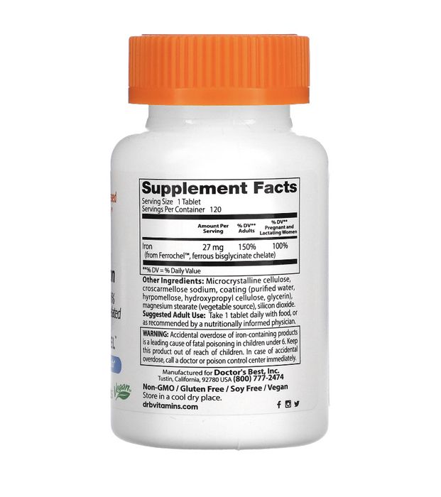 Железо Iron Doctor's best, Solaray, Now