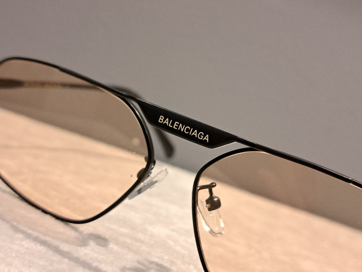 BALENCIAGA czarne nowe modne okulary unisex damskie logo