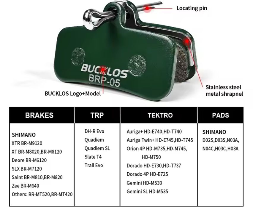 Klocki hamulcowe ceramiczne 2 pary shimano trp D02S D03S N04C