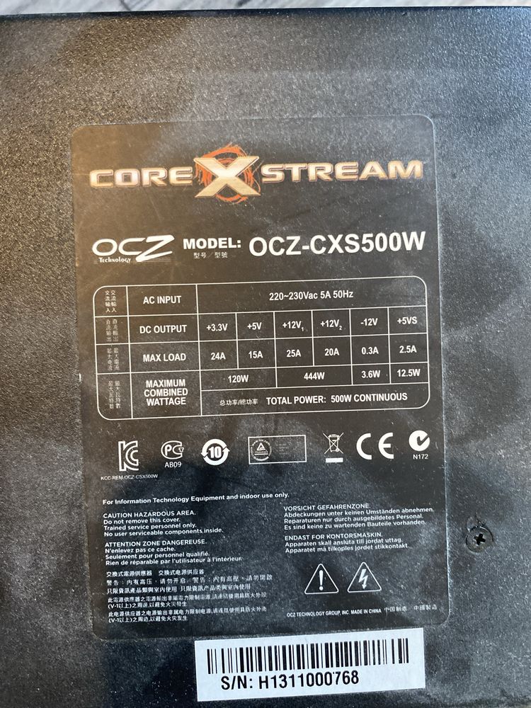 Zasilacz komputerowy Core x Stream CXS500W