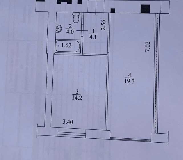 Продаж 1к квартири в зданому та заселеному будинку