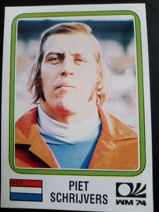 Cromo Panini World Cup Story de Piet Schrijvers no Mundial 74