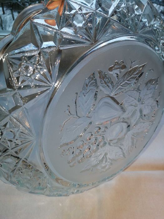 Kryształowa Patera na Tort lub Talerz na ciasta i owoce z czasów PRL-u