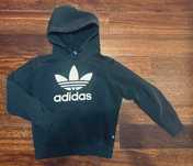 Adidas hoodie czarna bluza kangurka kaptur 34/36 XS/S