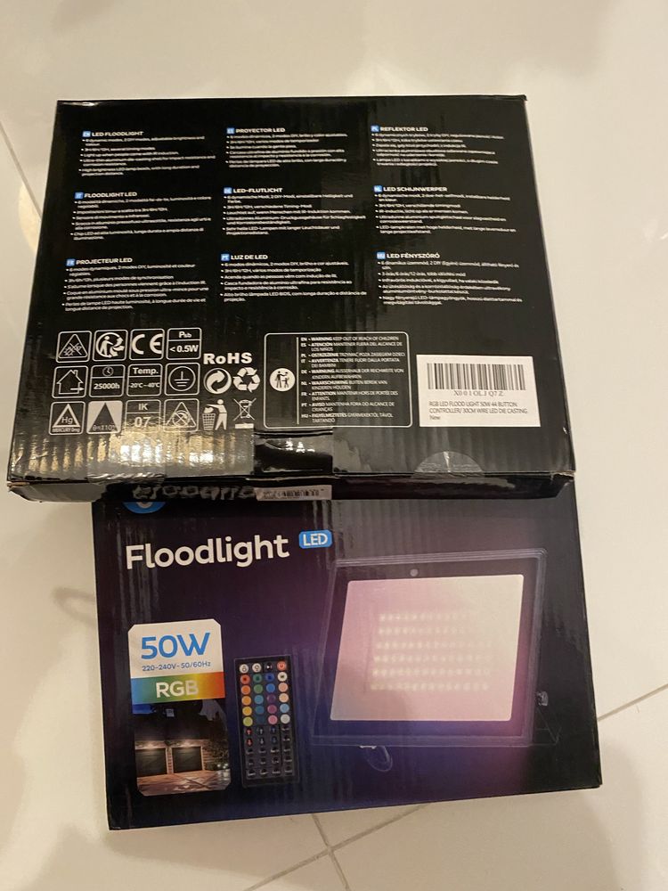nowy Halogen LED RGB mocny zewnetrzny 50W +pilot / oswietlenie led