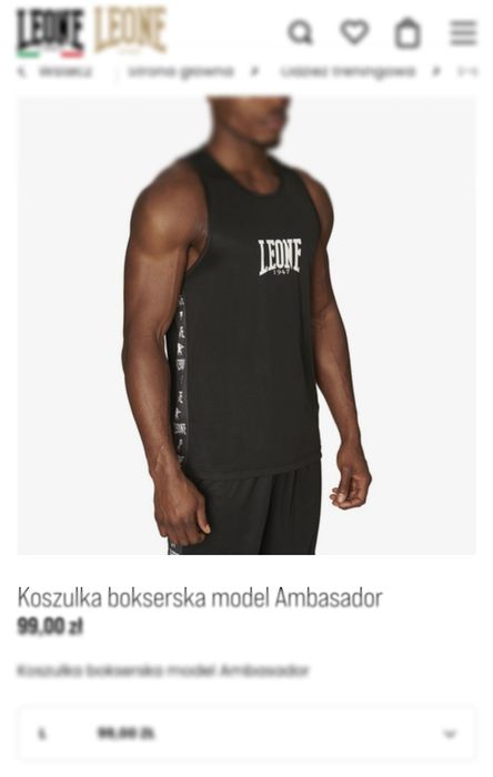Koszulka bokserska Leone model Ambasador