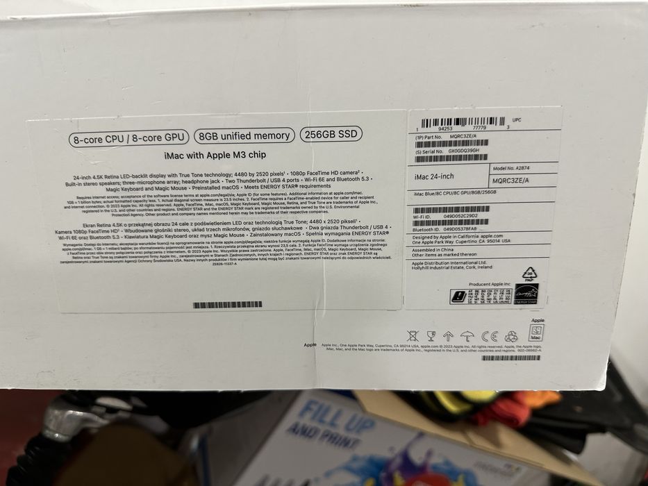 iMac M3 24” | 8GB RAM | 256GB SSD | Stan jak nowy
