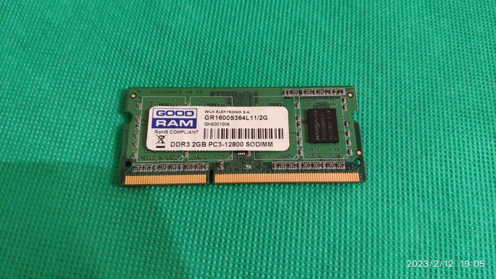 ddr 3 2gb для ноутбука Good ram gr1600s364l11/2g