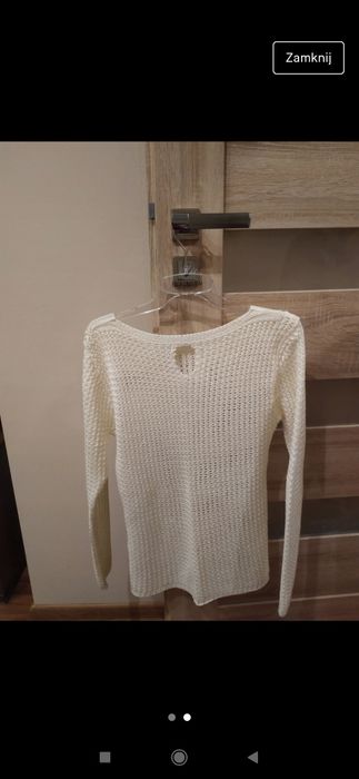 Biały sweterek damski 36