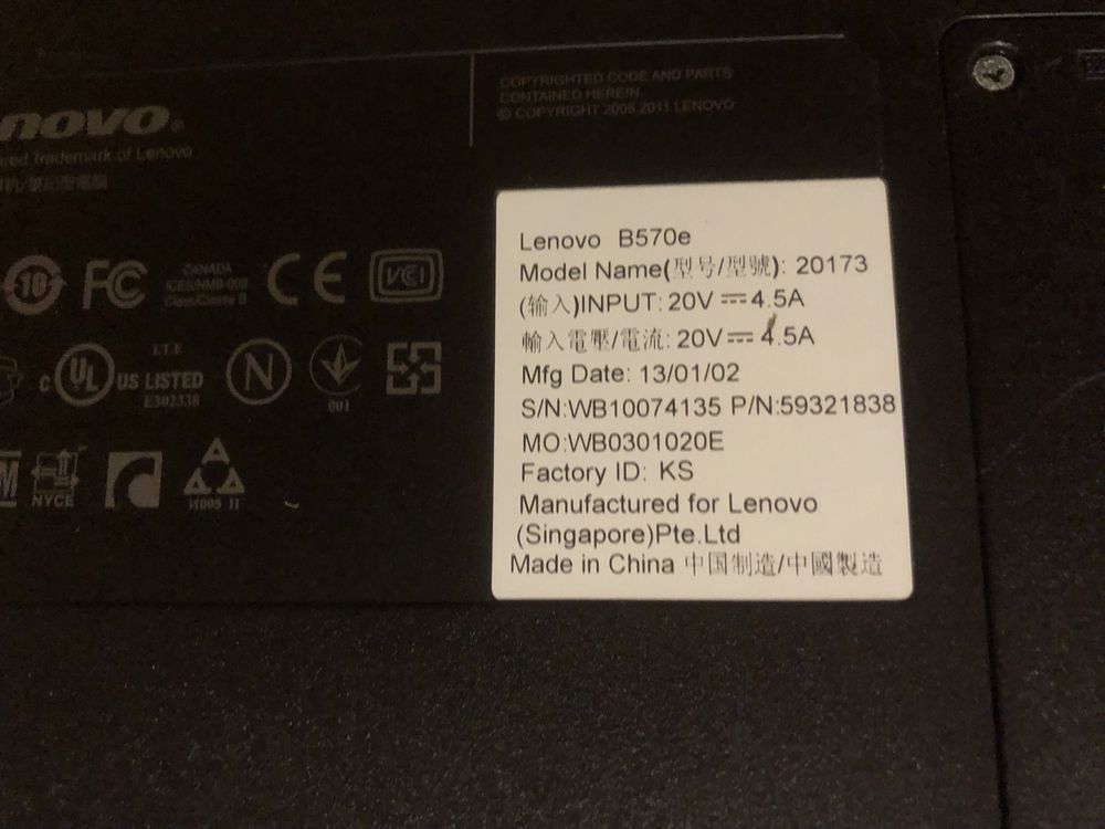 Продам ноутбук Lenovo B570e