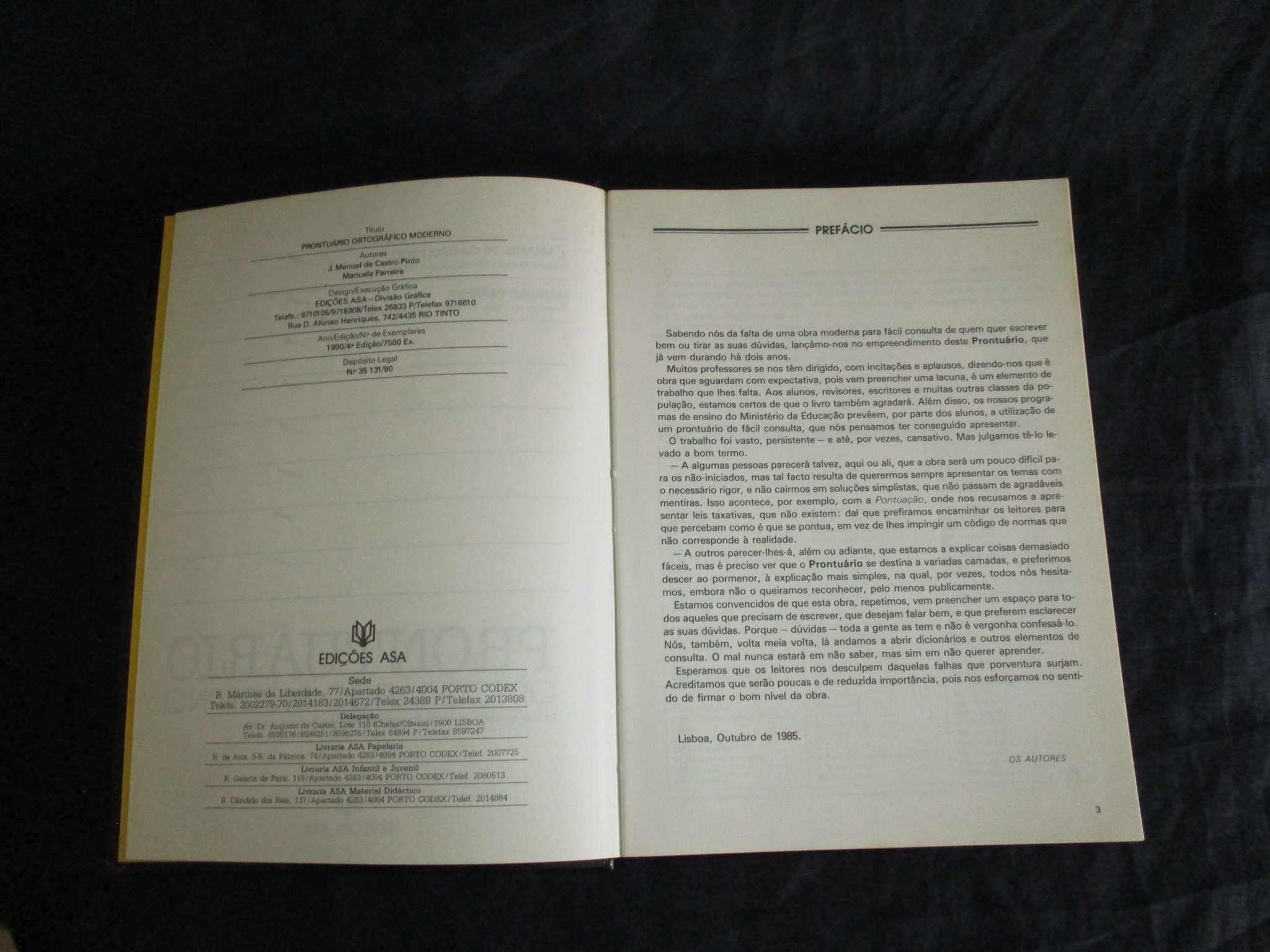 Livro Prontuário Ortográfico Moderno Asa