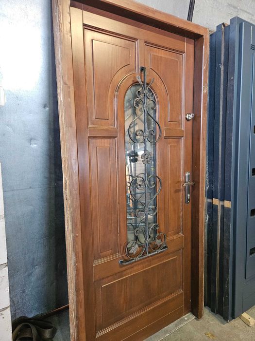 DRZWI Zewnętrzne Drewniane Sosnowe Krata Wejściowe 101x208cm