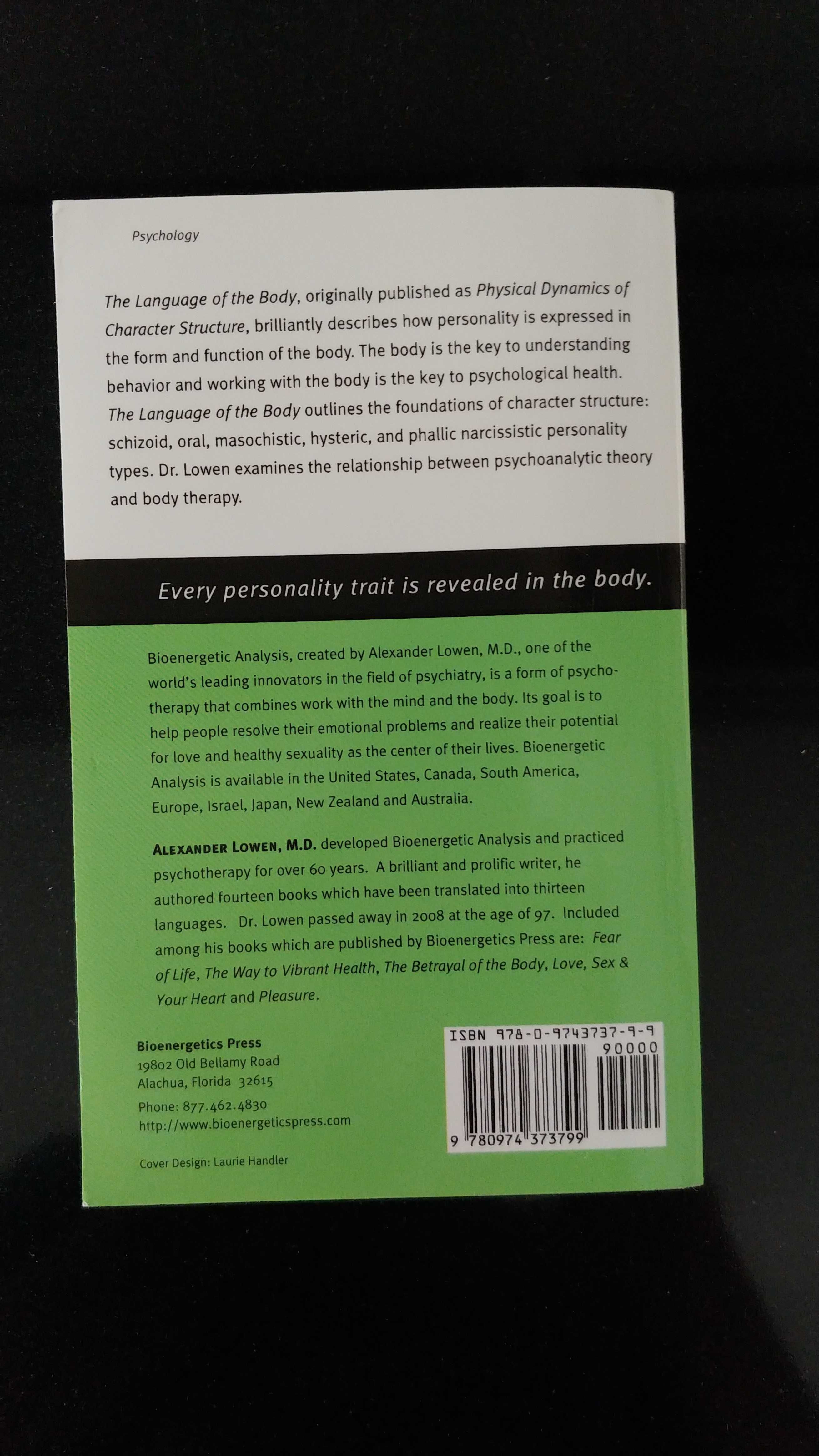 Książka - The Language of the Body – Alexander Lowen - jęz angielski