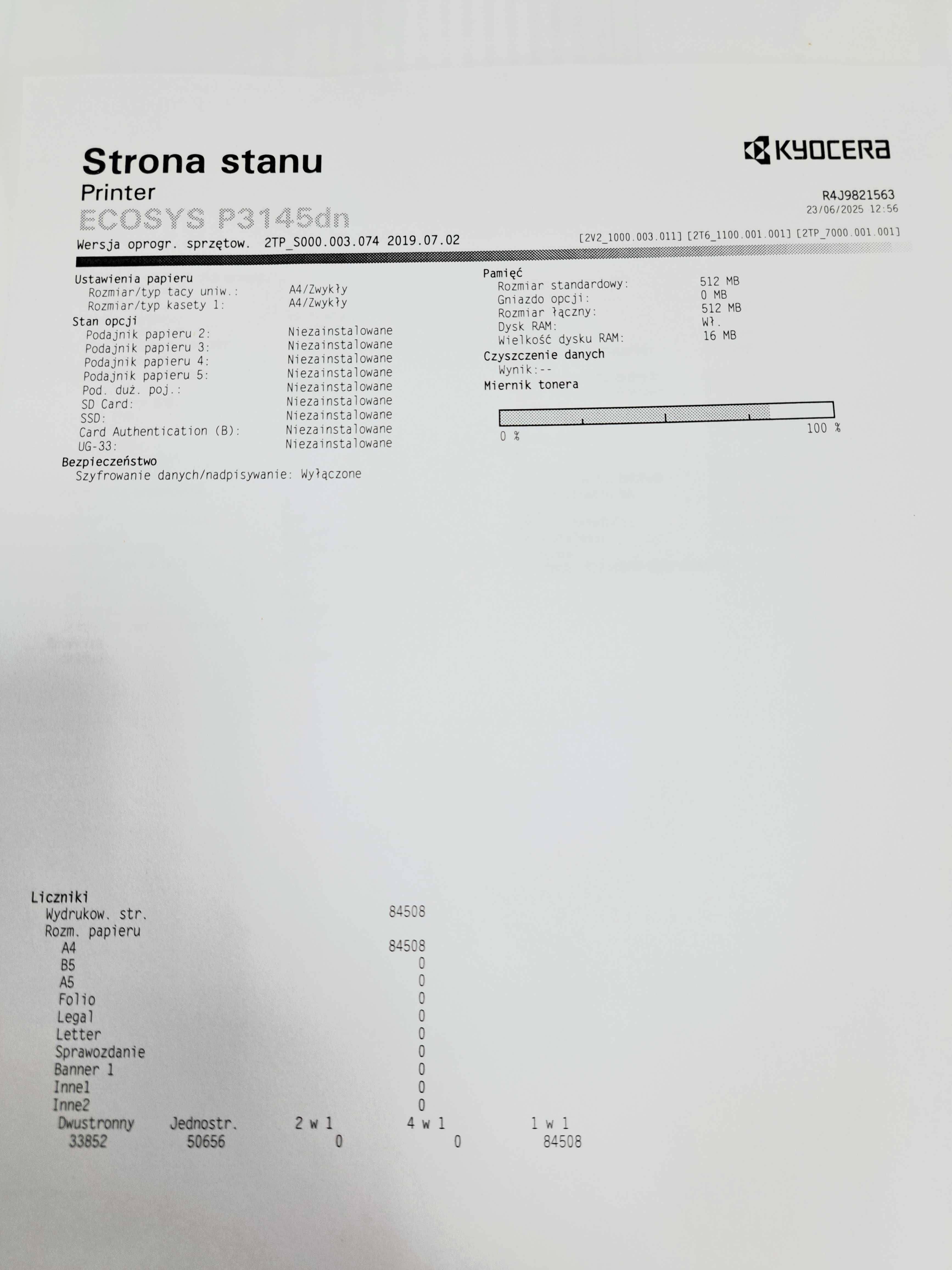 Drukarka laserowa Kyocera ECOSYS P3145dn
