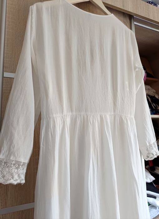 Biała sukienka boho United Colors of Benetton, M,j.nowa