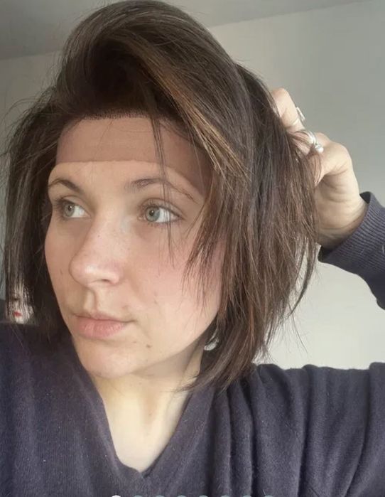 Peruka wlosy naturalne lacefront rozmyta linia czola mikroskora