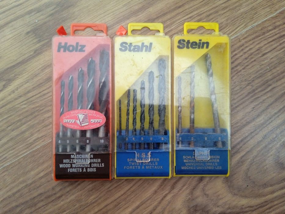 Zestaw wierteł do stali drewna i parę do betonu