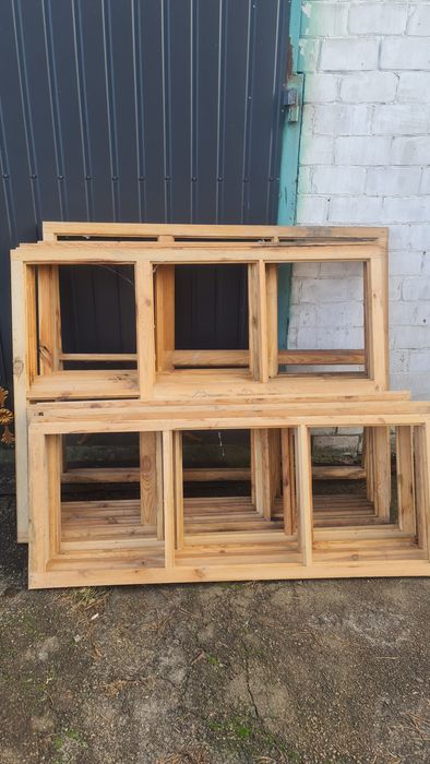 Вікна дерев'яні нефарбовані(5+6шт)