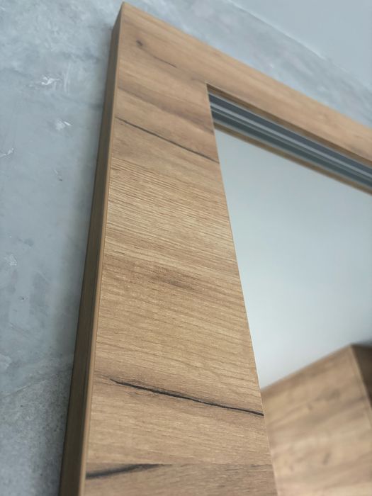 Lustro solidne! w kolorze dębu 110x90 cm z miejacem na led