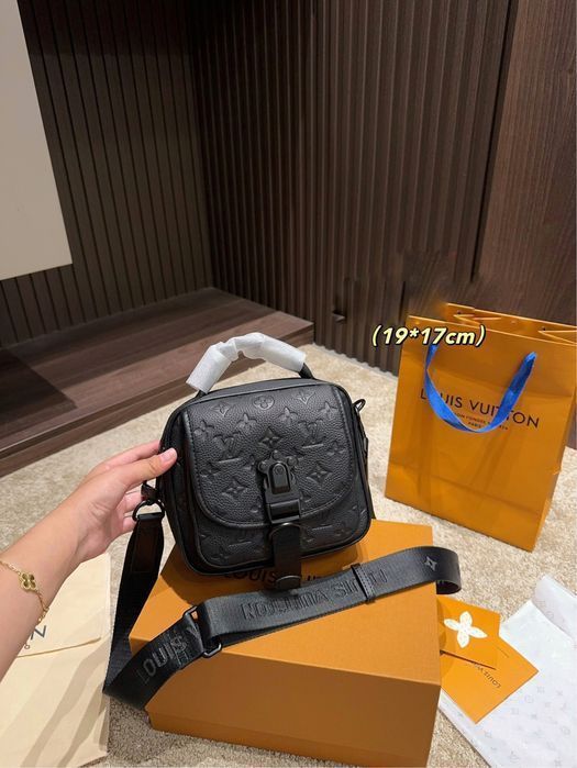 Louis Vuitton Slock сумка мужская кожаная кожа натуральная черная