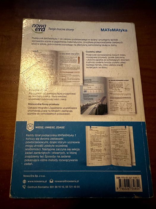 Książka Matematyka 1 Zakresy podstawowy