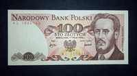 Banknot PRL 100 zł UNC  1976 r.  seria AL
