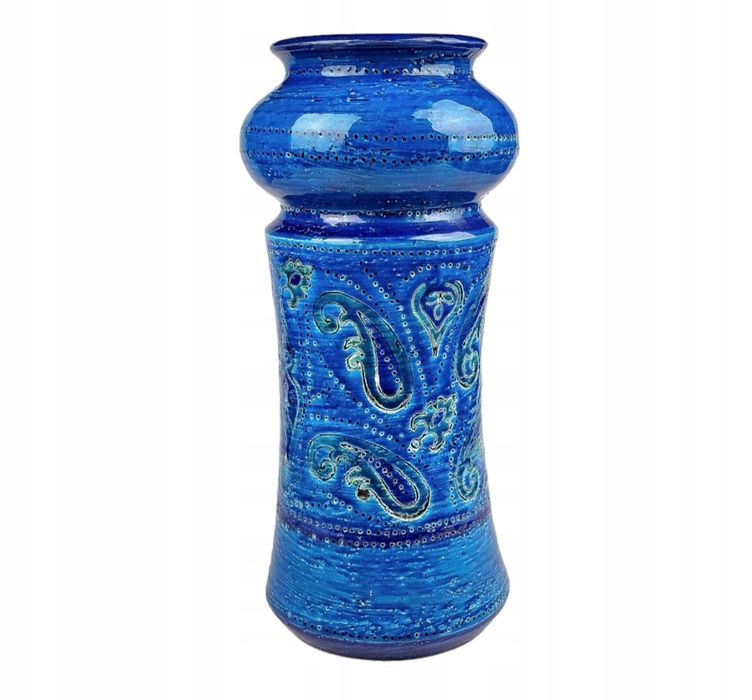 Aldo Londi Bitossi Rimini Blue Wazon Rosenthal- Netter Lata 1960