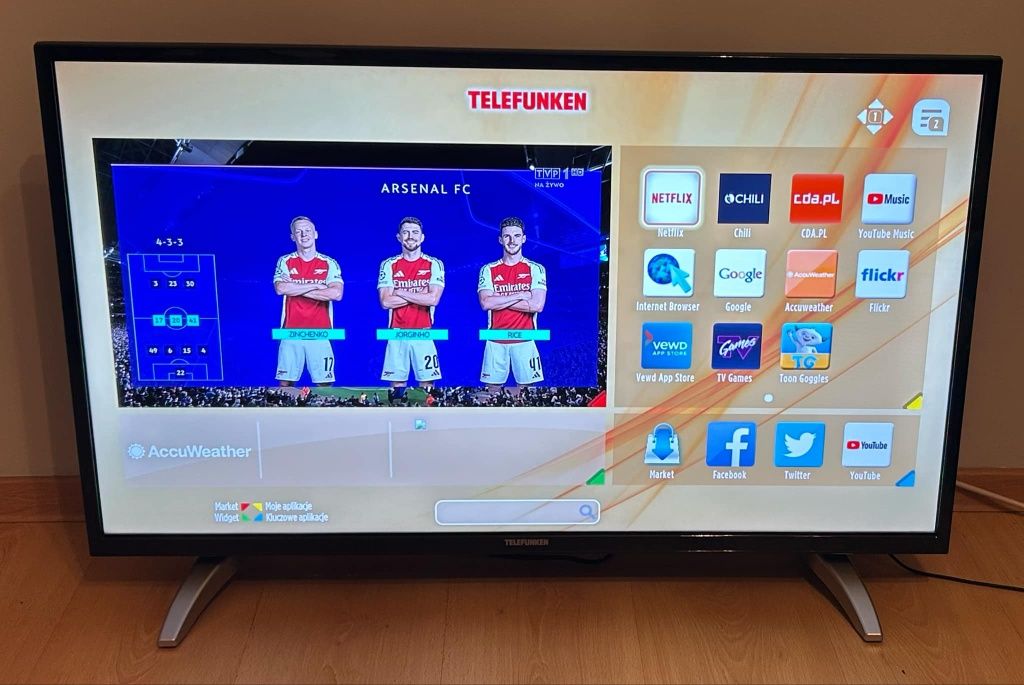 Smart TV Telefunken 39 cali WiFi DVBT2 YouTube Netflix