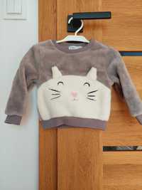Bluza polarowa szara z kotkiem sinsay 74 cm
