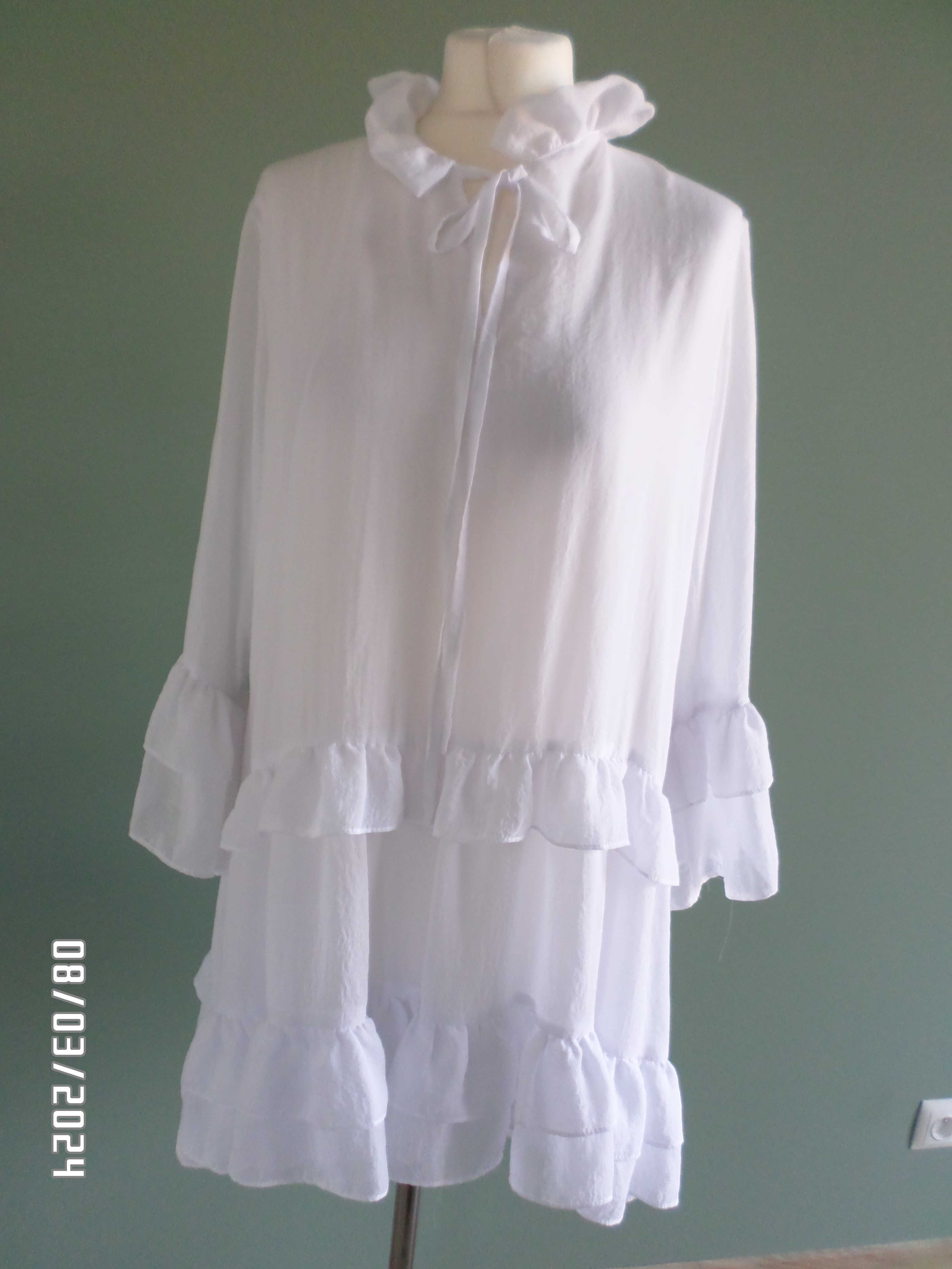 śliczna biała sukienka na wesele-bal-COUS-M/L