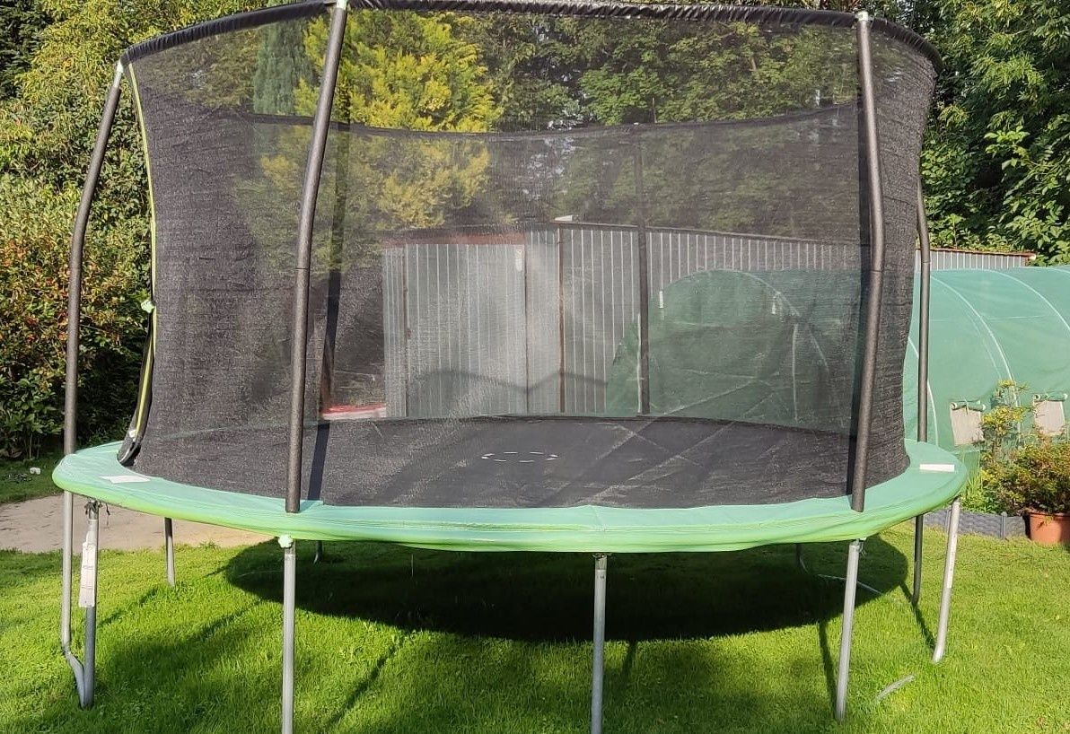 Trampolina duża 14ft zielono-czarna