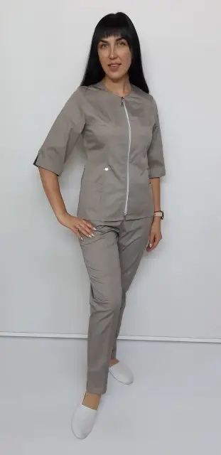 Костюм жіночий медичний для майстрів стрейч-котон три четверті рукав