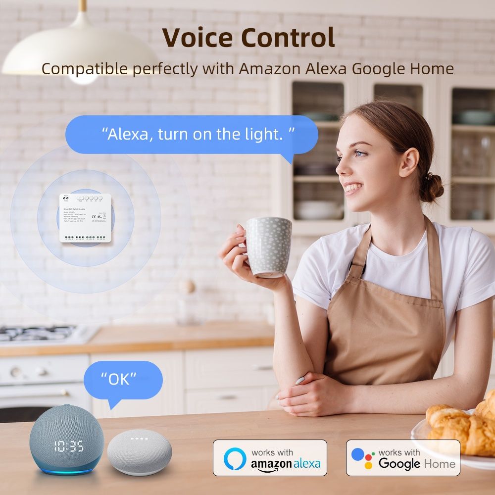 Tuya smart life 4-канальное умное реле, коммутатор, rf 433