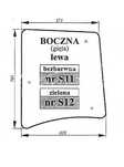 Szyba boczna zielona gięta lewa Proxima Forterra