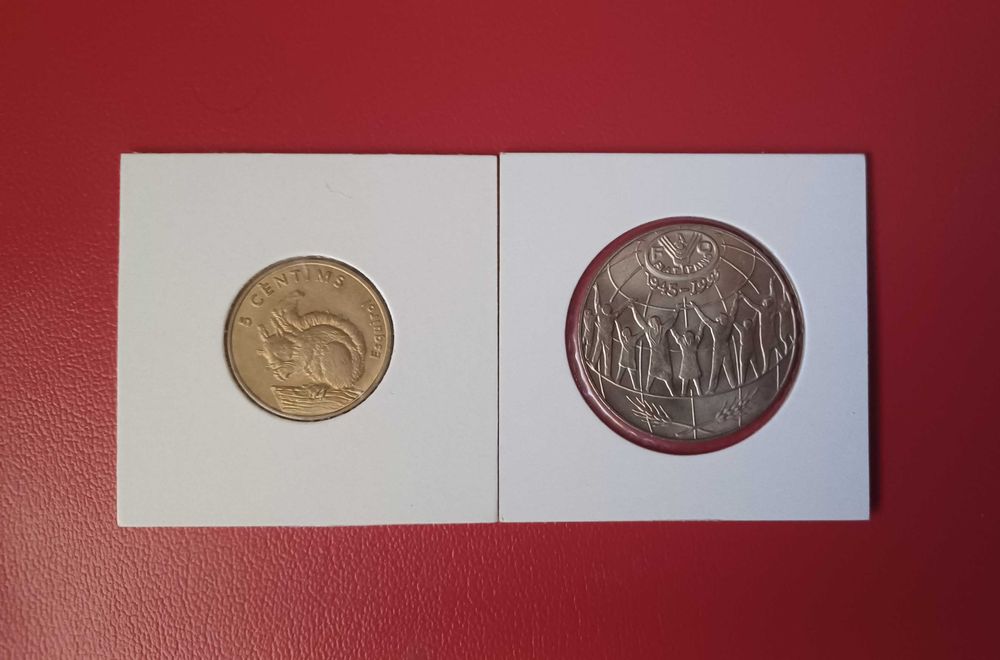 Andorra - moedas do 50º Aniversário FAO e Esquilo vermelho