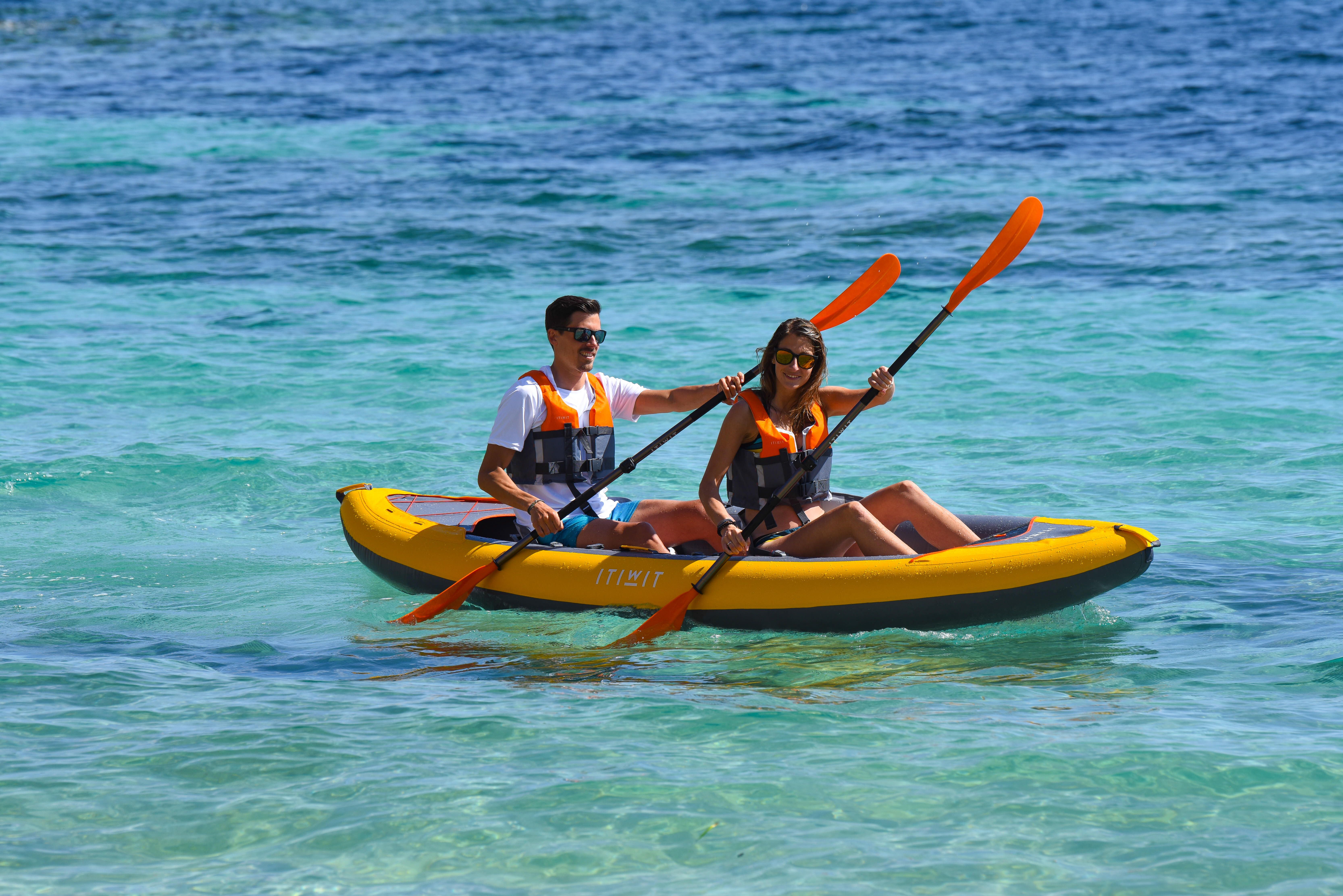 Canoa Kayak insuflável 2 lugares de passeio Fundo Alta