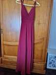 vestido de cerimónia Comprido Vermelho Bordô
