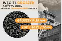 Polski Węgiel 26-28MJ Ekogroszek Bercik LUZEM - Dostawy od 2 TON