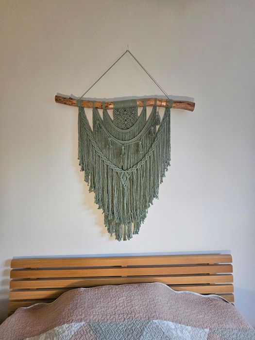 Duża makrama na ścianę szałwiowa handmade, boho