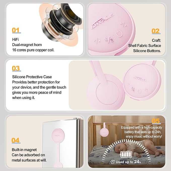 generator białego szumu szumiś z głośnikiem bt fioletowy