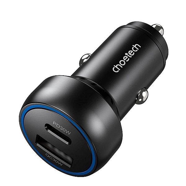 Ładowarka samochodowa Choetech TC0014 USB-C USB-A PD 60W z podświetlen