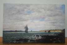 Obraz reprodukcja Wybrzeże Bretanii Eugene Boudin Impresjoni
