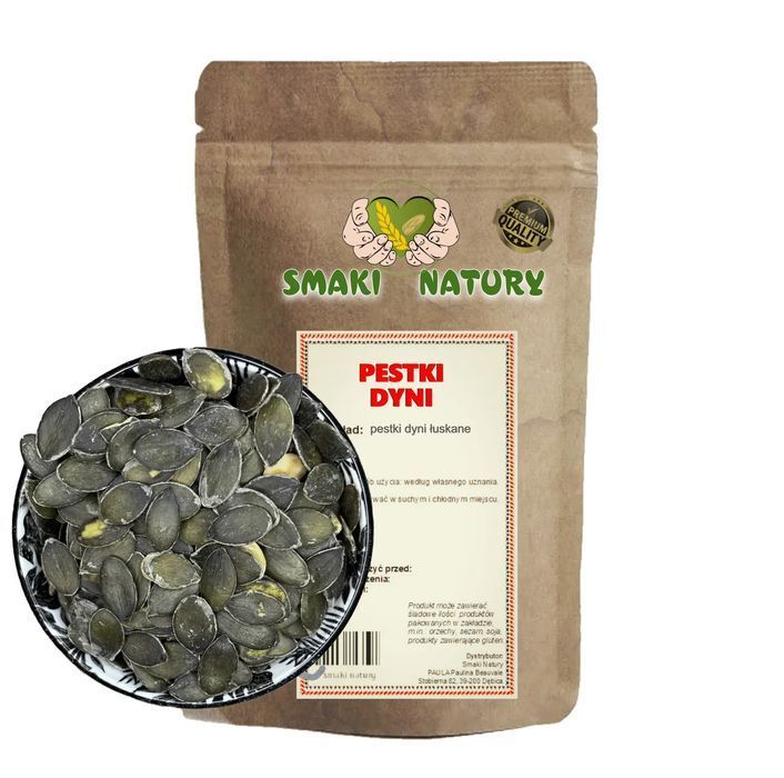 PESTKI Dyni PREMIUM 50g niepowtarzalny smak i aromat. SmakiNatury