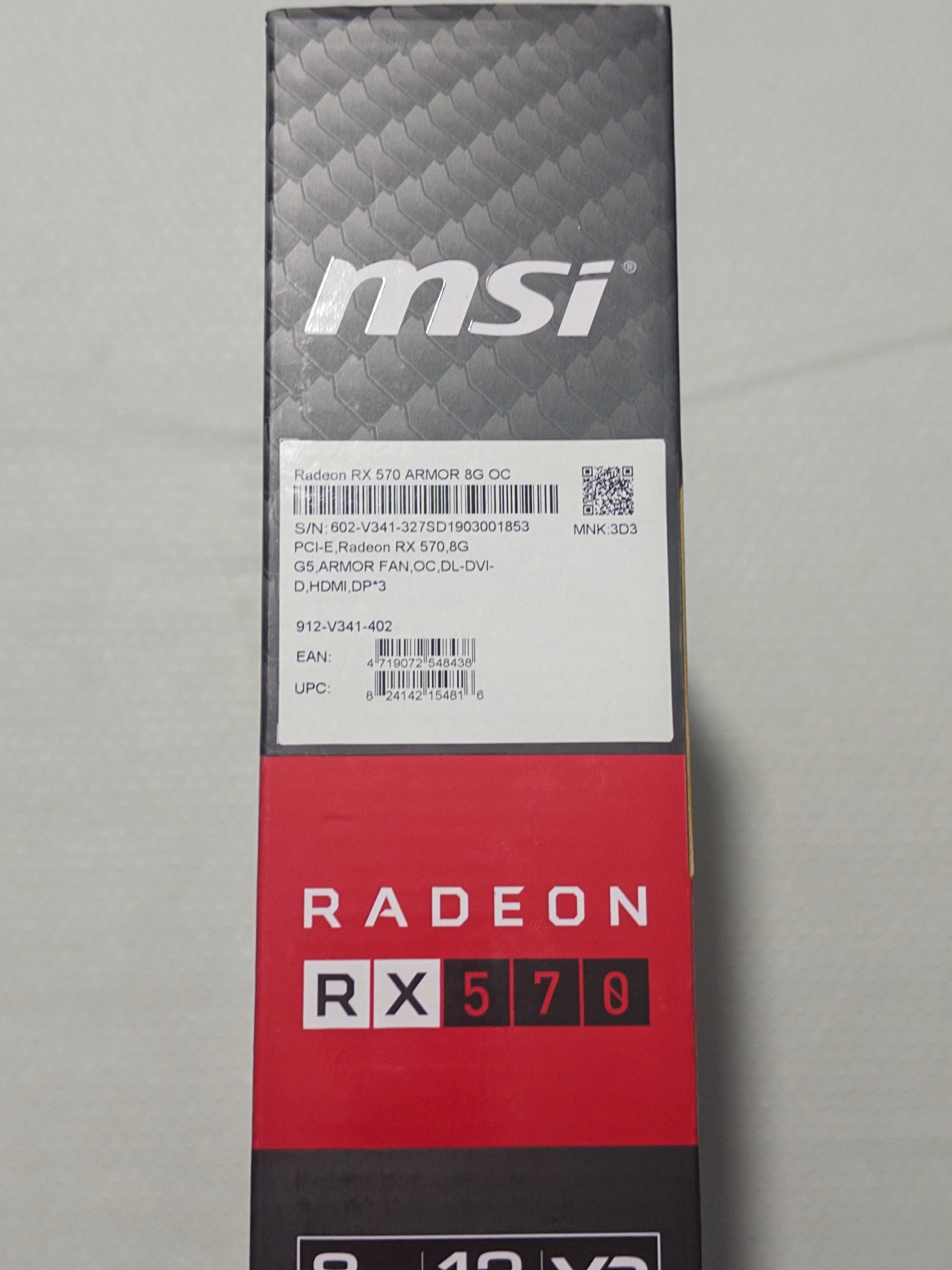 GPU - RX570 8GB - Msi Armor - Com caixa original e acessórios