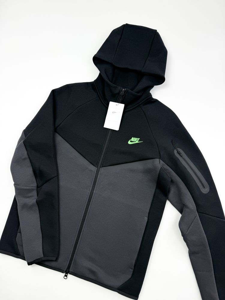 Оригінал! Чоловіче Зіп Худі Nike Tech Fleece сіро-чорне (S/L) / Нове!