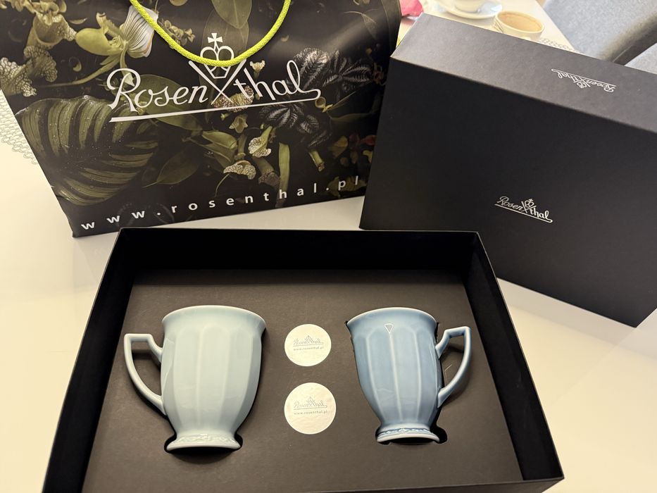 Zestaw 2 porcelanowych kubków Rosenthal Maria mint blue