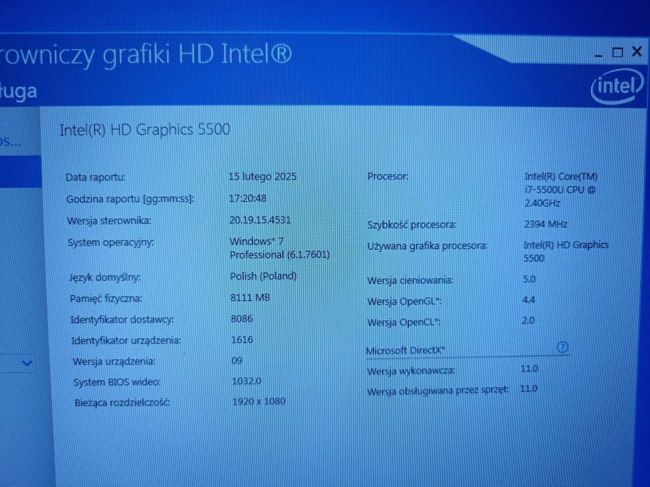 Laptop Lenovo i7 8/250