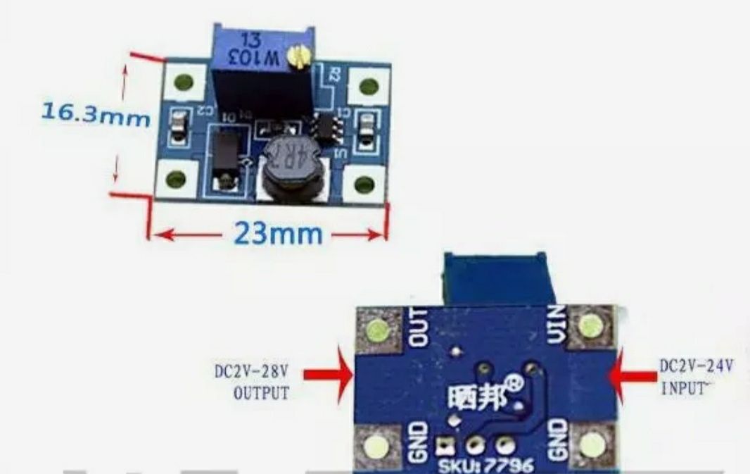Мини dc-dc повишающий модуль