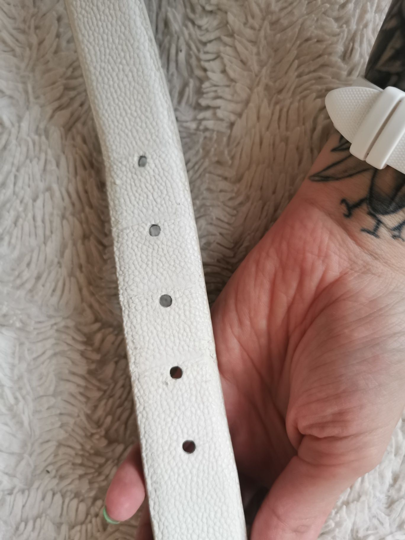 Biały prosty pasek Michael Kors 90 cm 95 cm
